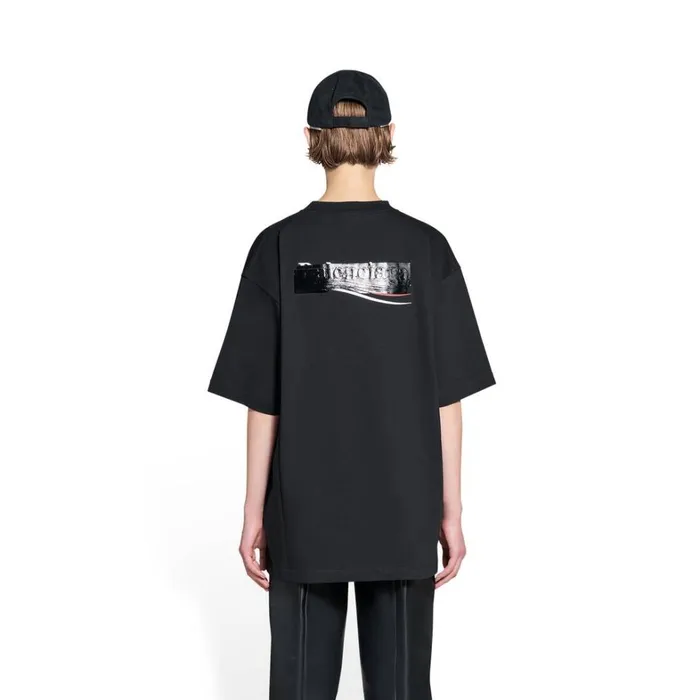Women Tshirts Balenciaga Gaffer Tshirt Large Fit In Black