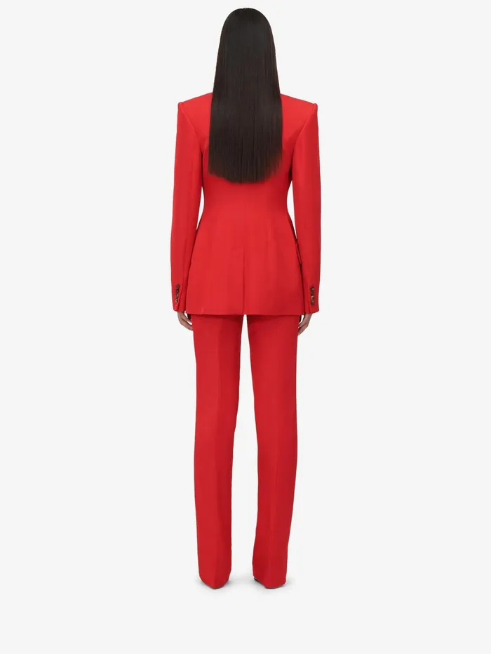 Women Tailoring Alexander McQueen HighWaisted Cigarette Trousers Lust Red