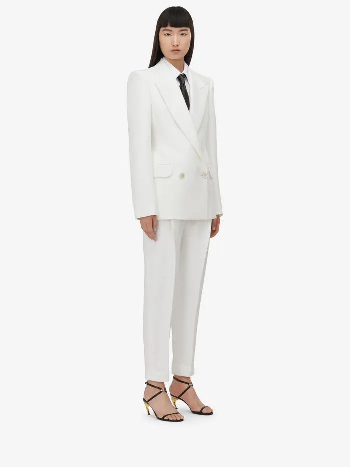Women Tailoring Alexander McQueen Slim Peg Trousers Optic White
