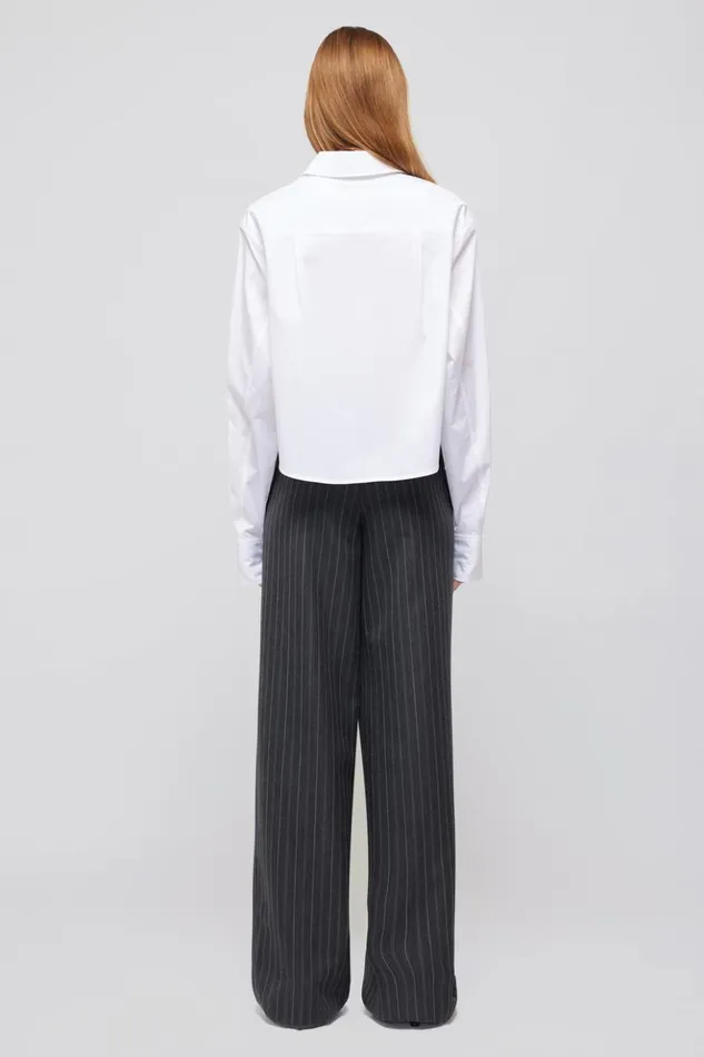 Women Tayler Trouser Grey Pinstripe Jonathan Simkhai Pants and Bottoms
