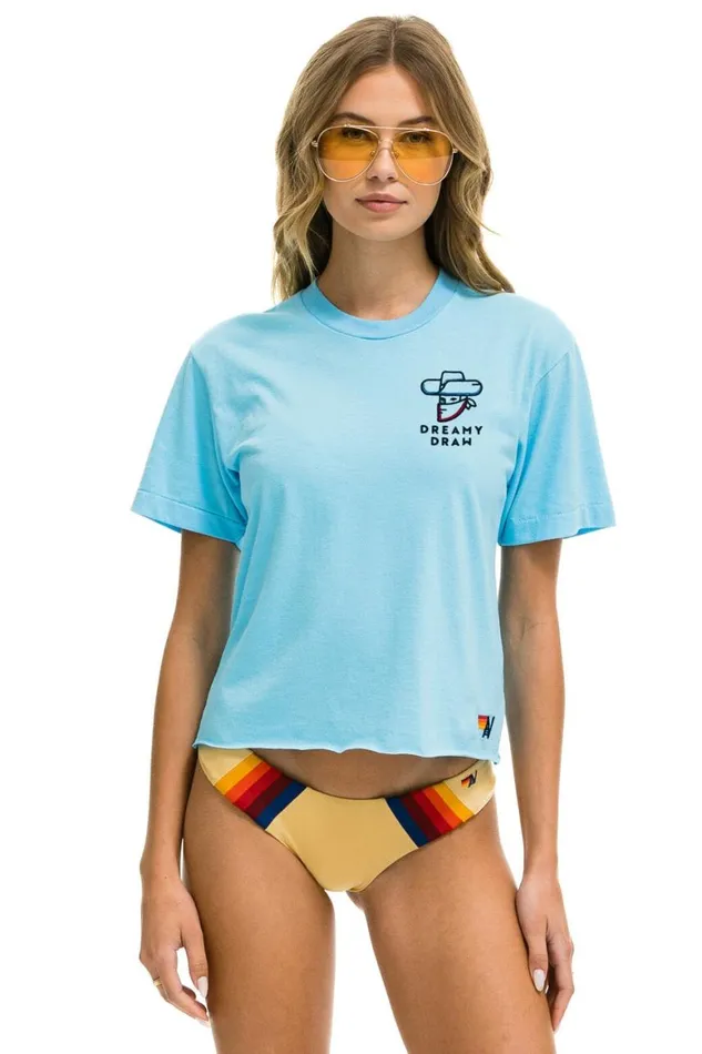 Women Tees Aviator Nation Dreamy Draw 2023 Boyfriend Tee 8211 Sky
