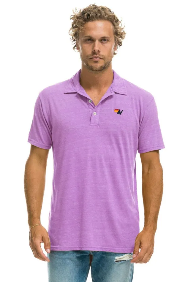 Women Tees Aviator Nation Polo 8211 Neon Purple