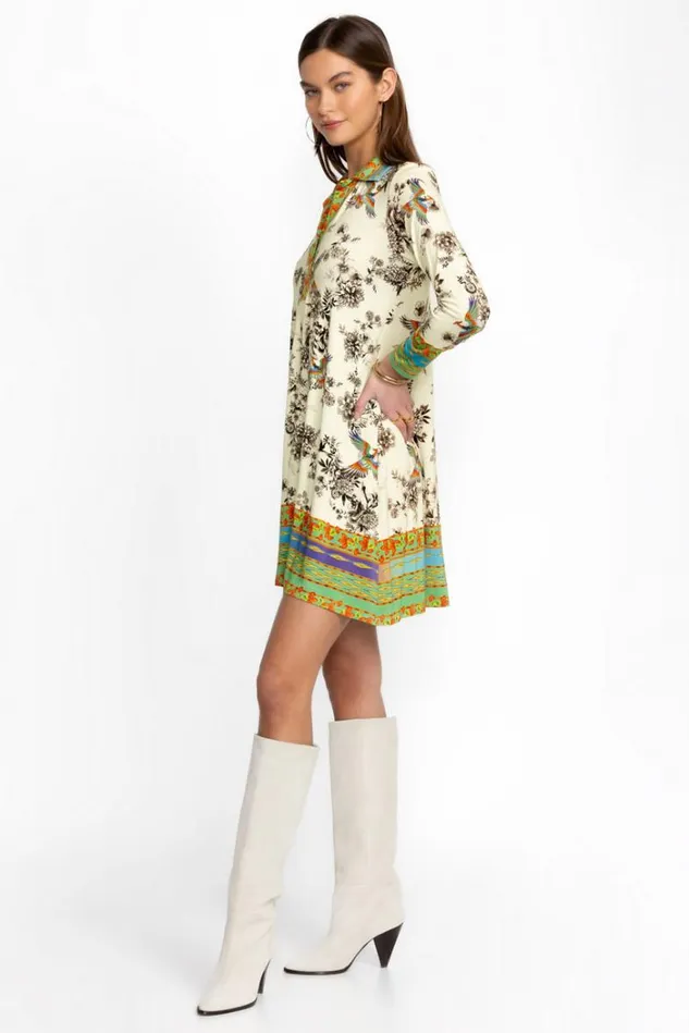 Women THE JANIE FAVORITE 34 SLEEVE POLO SWING DRESS Dreamer Ivory Johnny Was Dresses Women THE JANIE FAVORITE 34 SLEEVE POLO SWING DRESS Dreamer Ivory Johnny Was Dresses