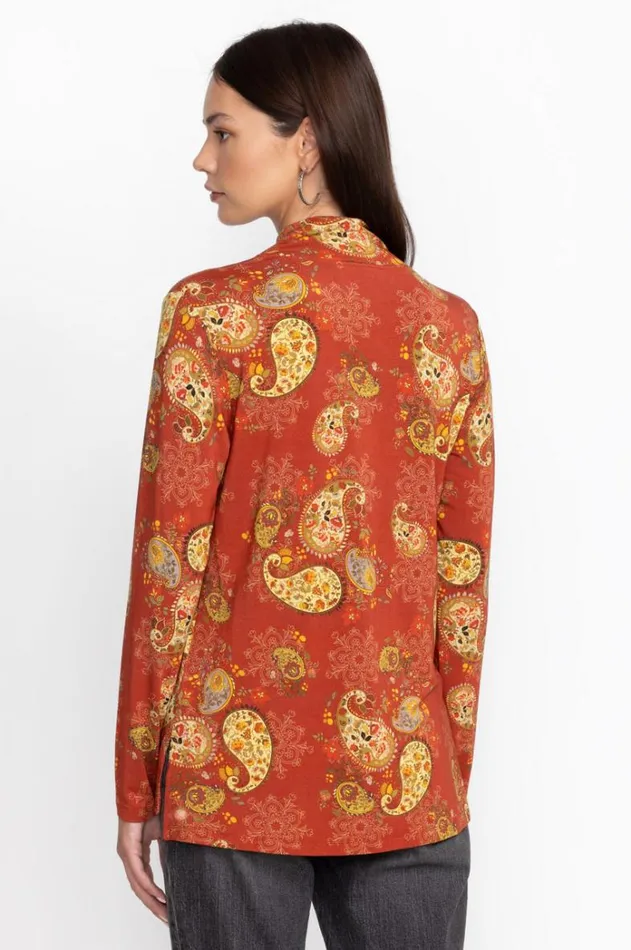 Women The Janie Favorite Mock Neck Paisley Lace Johnny Was Tops Women The Janie Favorite Mock Neck Paisley Lace Johnny Was Tops