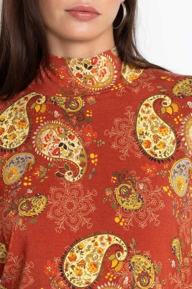 Women The Janie Favorite Mock Neck Paisley Lace Johnny Was Tops Women The Janie Favorite Mock Neck Paisley Lace Johnny Was Tops