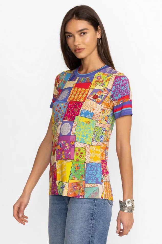 Women The Janie Favorite Short Sleeve Crew Neck Tee Multee Johnny Was Tops