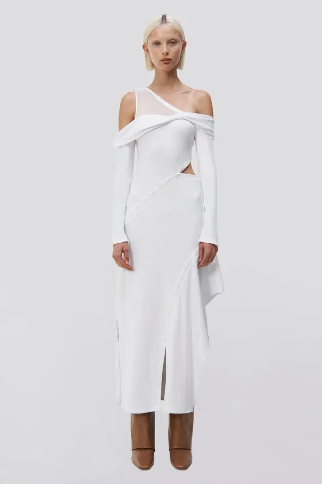 Women Tinsley Gown Optic White Jonathan Simkhai Dresses and Jumpsuits