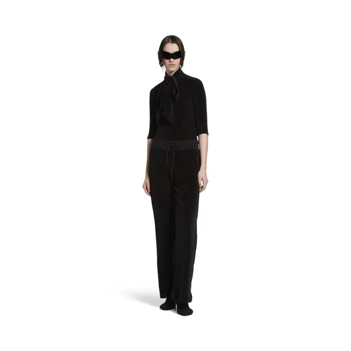Women Tops and Shirts Balenciaga Scarf Fitted Turtleneck In Black