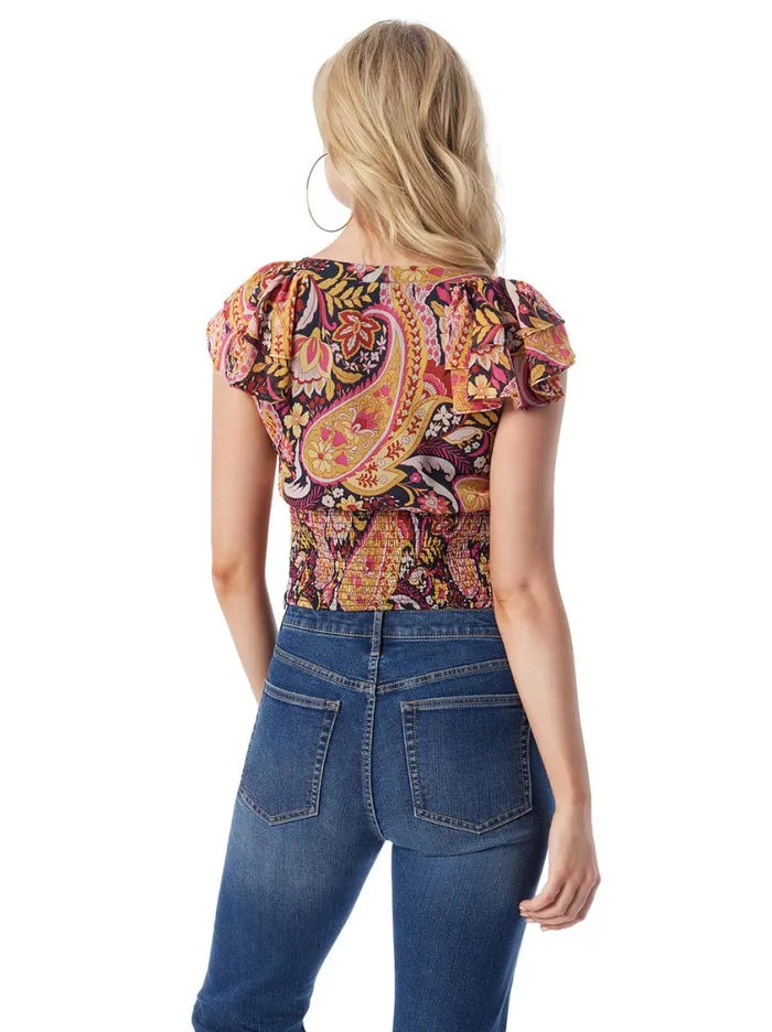 Women Tops and Tees Jessica Simpson Dixie Cropped Blouse In Paisley World