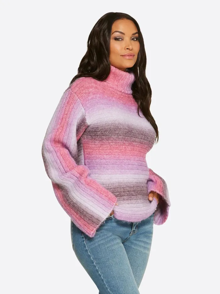 Women Tops and Tees Jessica Simpson Lana Bell Sleeve Sweater In Striking Purple