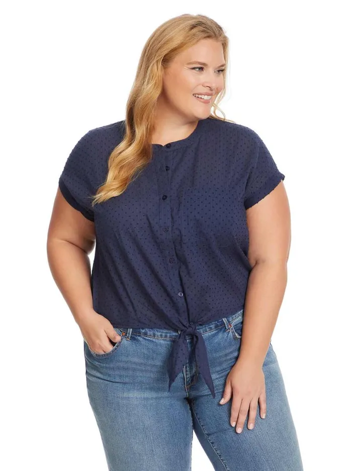 Women Tops and Tees Jessica Simpson Louelle Blouse In Dress Blues