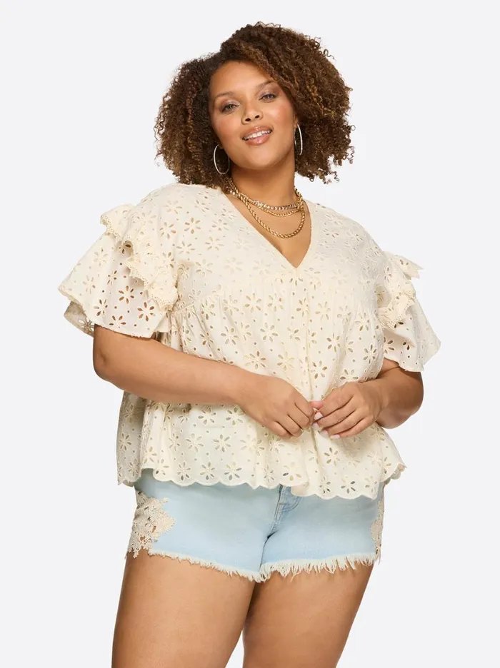 Women Tops and Tees Jessica Simpson Mareike Top In Parchment