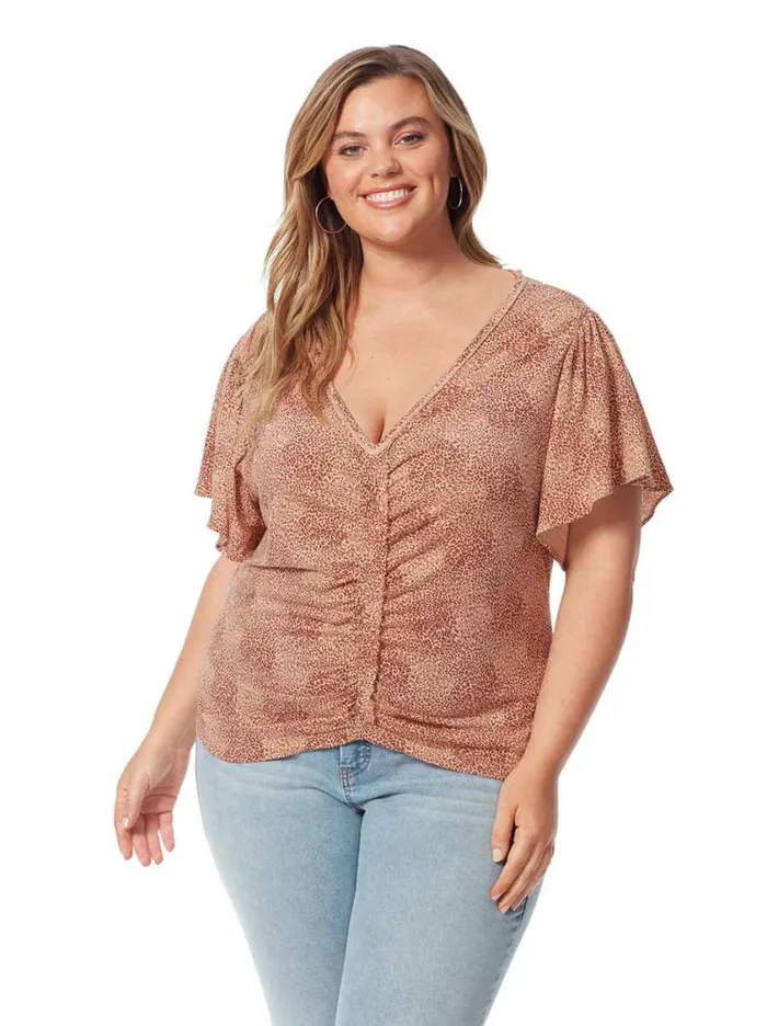 Women Tops and Tees Jessica Simpson Ophelia Top In Winding Leopard