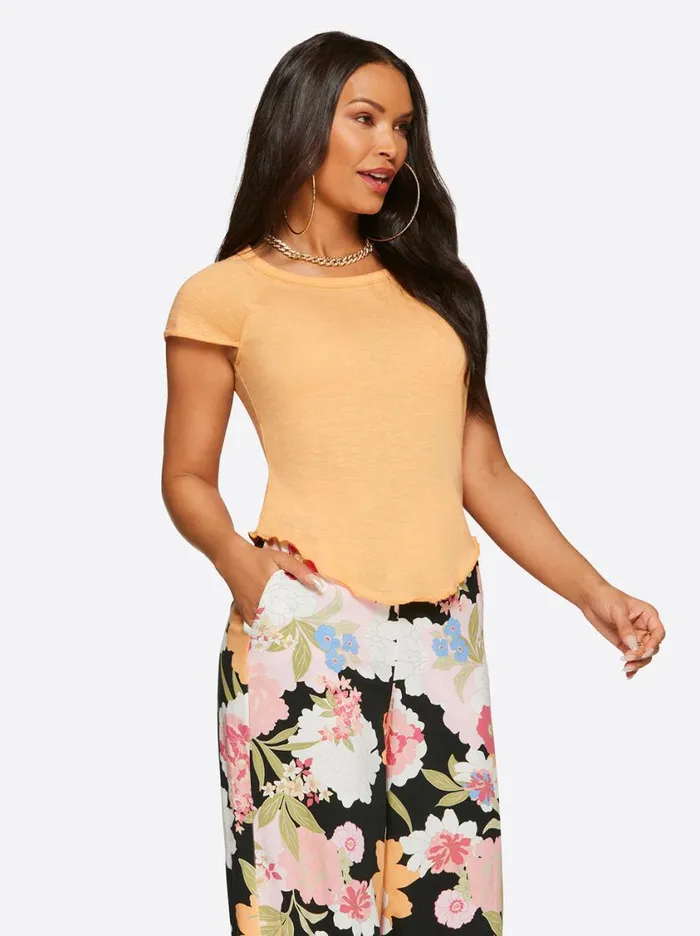 Women Tops and Tees Jessica Simpson Rivers Baby Tee In Mock Orange