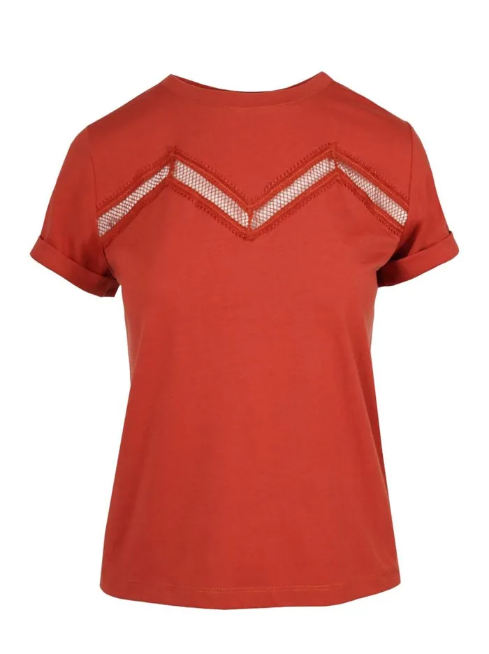 Women Tops and Tees Jessica Simpson Valeriya Tee In Chili Oil