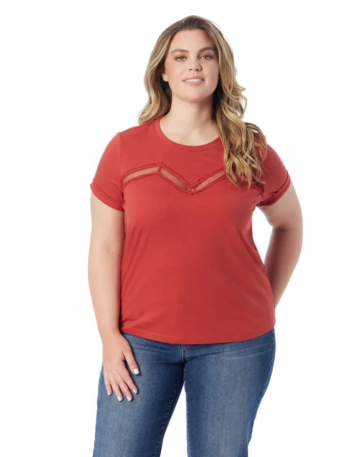 Women Tops and Tees Jessica Simpson Valeriya Tee In Chili Oil