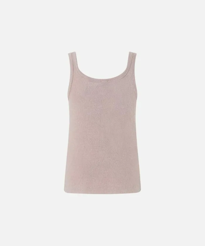 Women Topwear Pinko Metallic Knit Vest Top With Buttons Pinkdeauville Mauve Women Topwear Pinko Metallic Knit Vest Top With Buttons Pinkdeauville Mauve