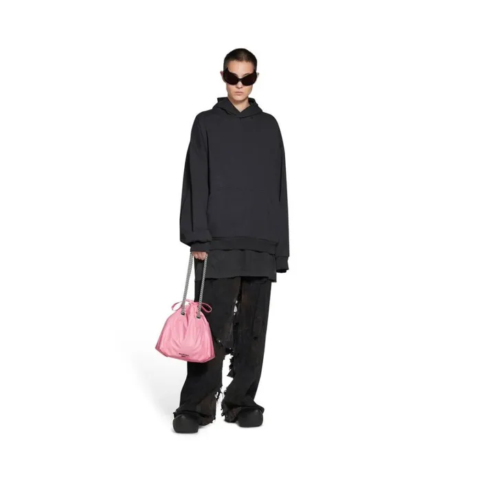 Women Tote Bags Balenciaga Crush Small Tote Bag In Pink