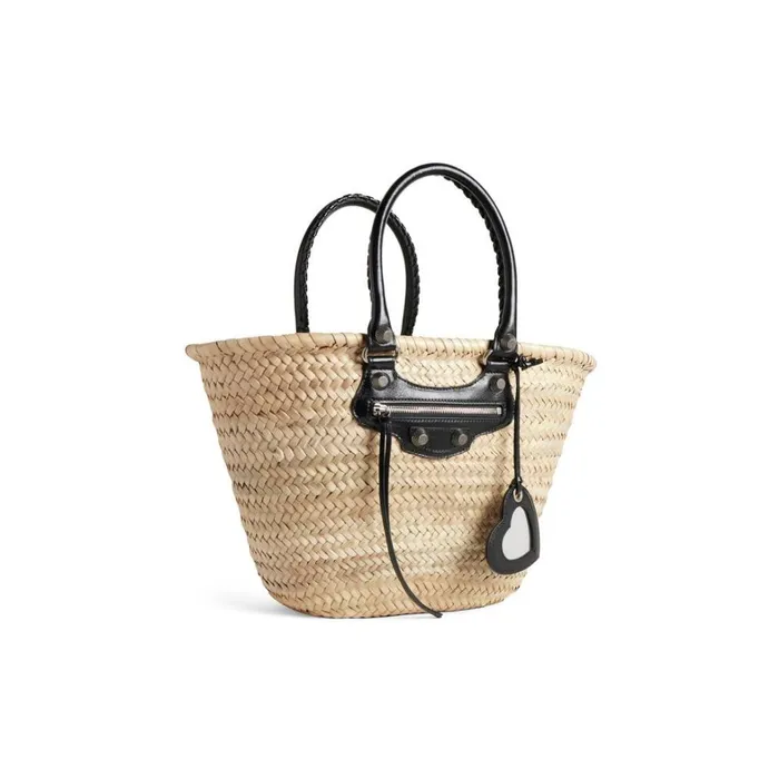 Women Tote Bags Balenciaga Le Cagole Medium Basket In Beigeblack