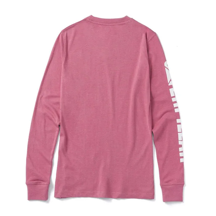 Women Trademark Banner Long Sleeve Tee Cat Footwear Tops and Outerwear