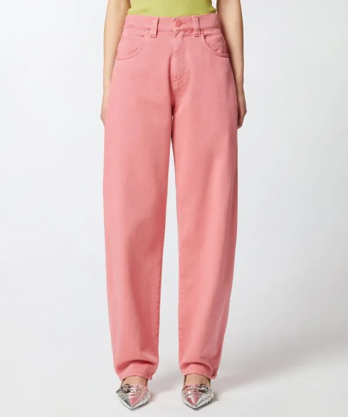 Women Trousers Pinko Cotton Bull Balloon Trousers Sunny Coral Women Trousers Pinko Cotton Bull Balloon Trousers Sunny Coral