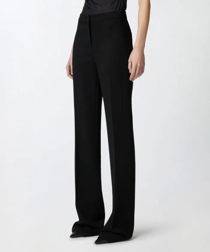 Women Trousers Pinko Elegant Flared Trousers In Technical Cady Limo Black Women Trousers Pinko Elegant Flared Trousers In Technical Cady Limo Black