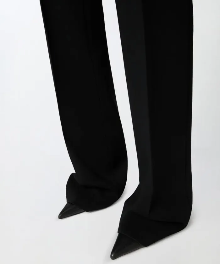 Women Trousers Pinko Elegant Flared Trousers In Technical Cady Limo Black Women Trousers Pinko Elegant Flared Trousers In Technical Cady Limo Black