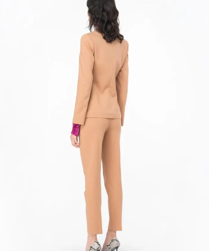 Women Trousers Pinko Milanoknit Cigarette Trousers Mocha Mousse Women Trousers Pinko Milanoknit Cigarette Trousers Mocha Mousse