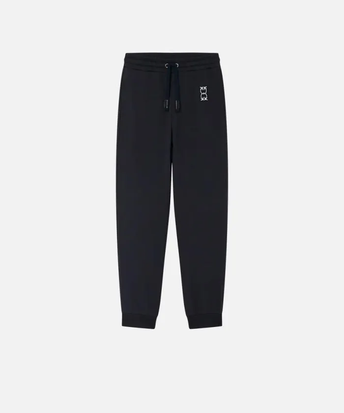 Women Trousers Pinko Sporty Joggers With Logo Patch Dark Navy Blue Women Trousers Pinko Sporty Joggers With Logo Patch Dark Navy Blue