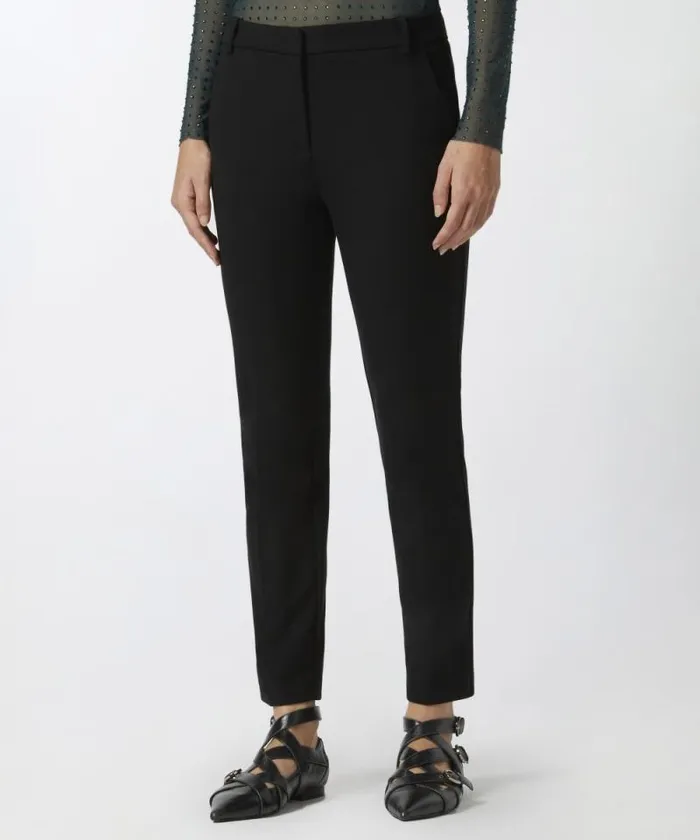 Women Trousers Pinko Technical Fabric Cigarette Trousers Limo Black Women Trousers Pinko Technical Fabric Cigarette Trousers Limo Black