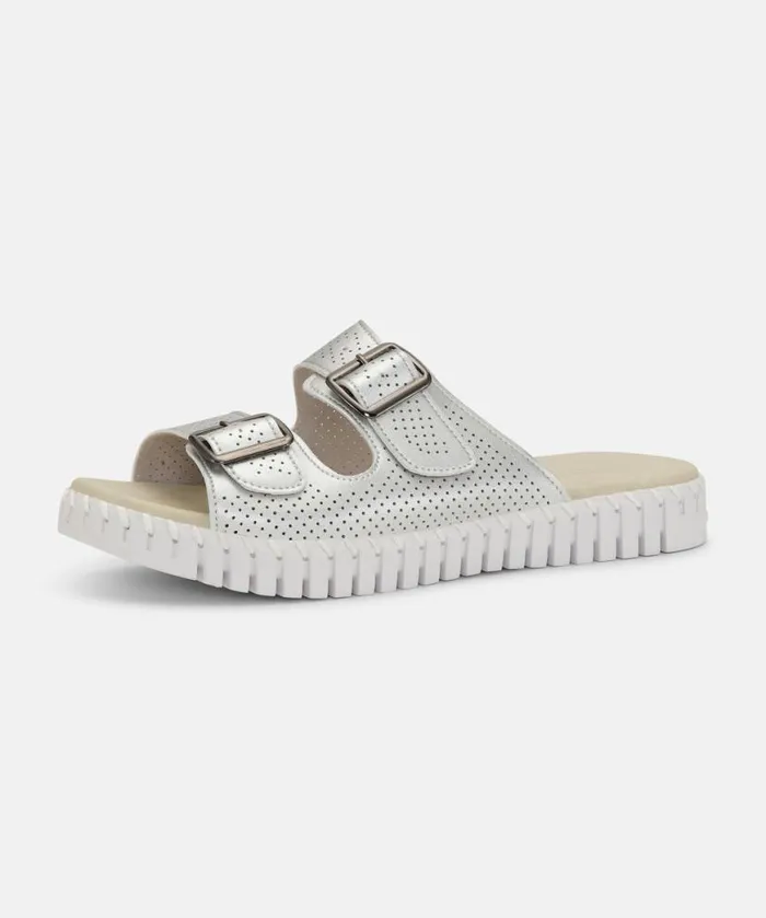 Women Tulip Flats Ilse Jacobsen Sandals 8211 Silver Women Tulip Flats Ilse Jacobsen Sandals 8211 Silver