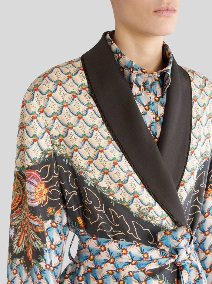 Women Twill Robe Jacket Etro Jackets