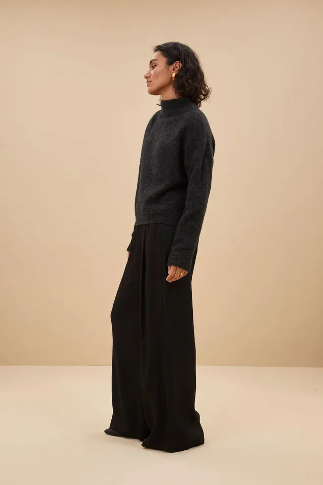 Women Vinn Pullover Dark Grey Melee Bybar Pullovers