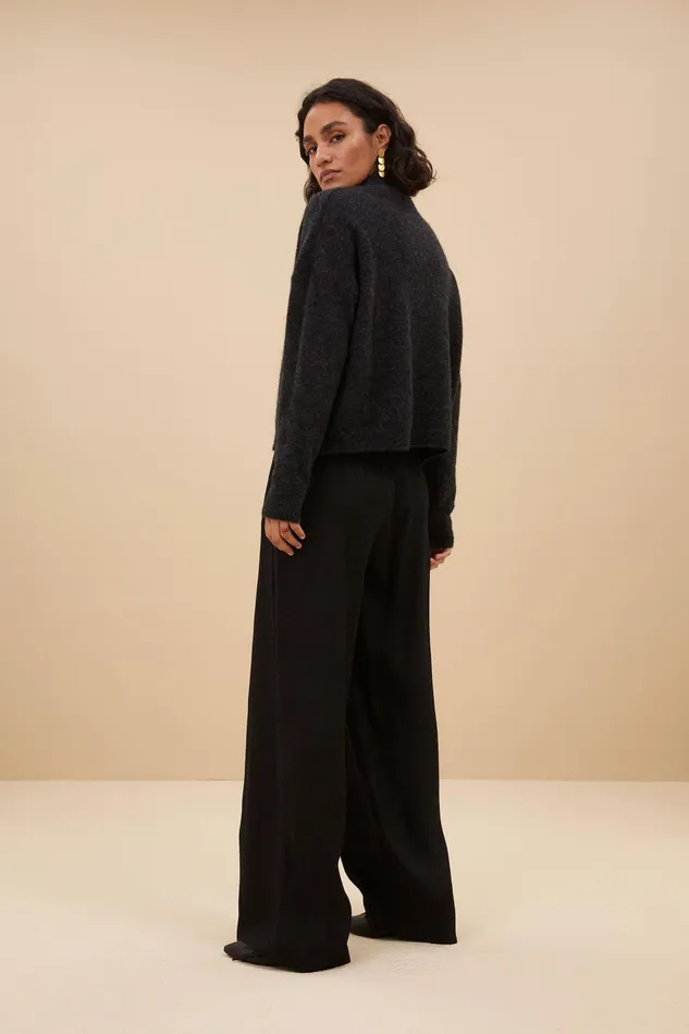 Women Vinn Pullover Dark Grey Melee Bybar Pullovers