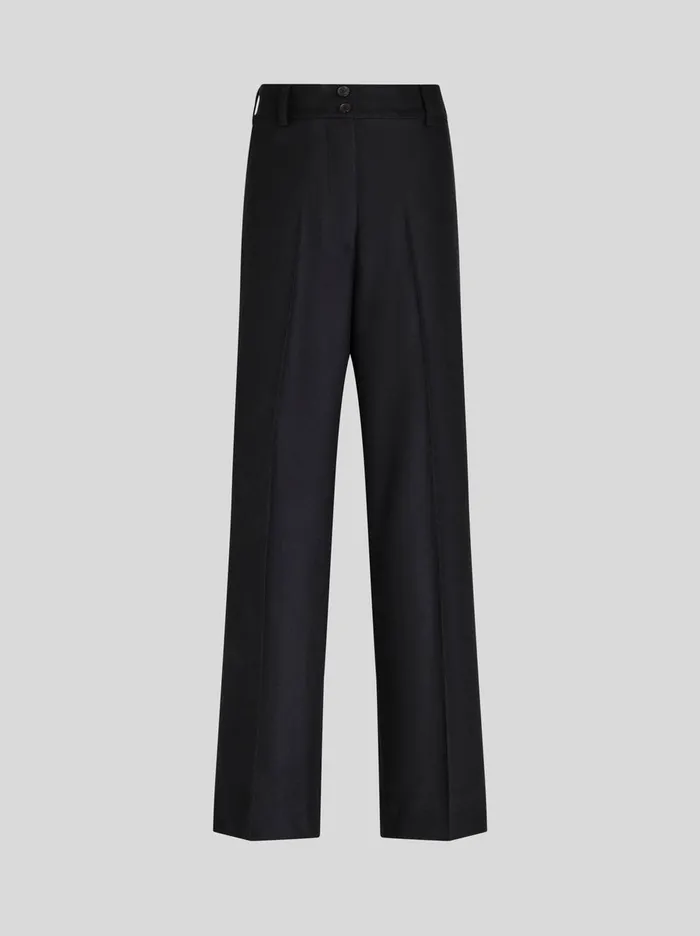 Women Virgin Wool Palazzo Trousers Etro Trousers