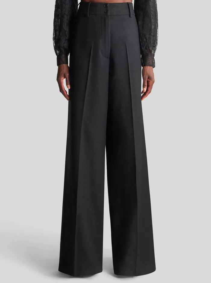 Women Virgin Wool Palazzo Trousers Etro Trousers