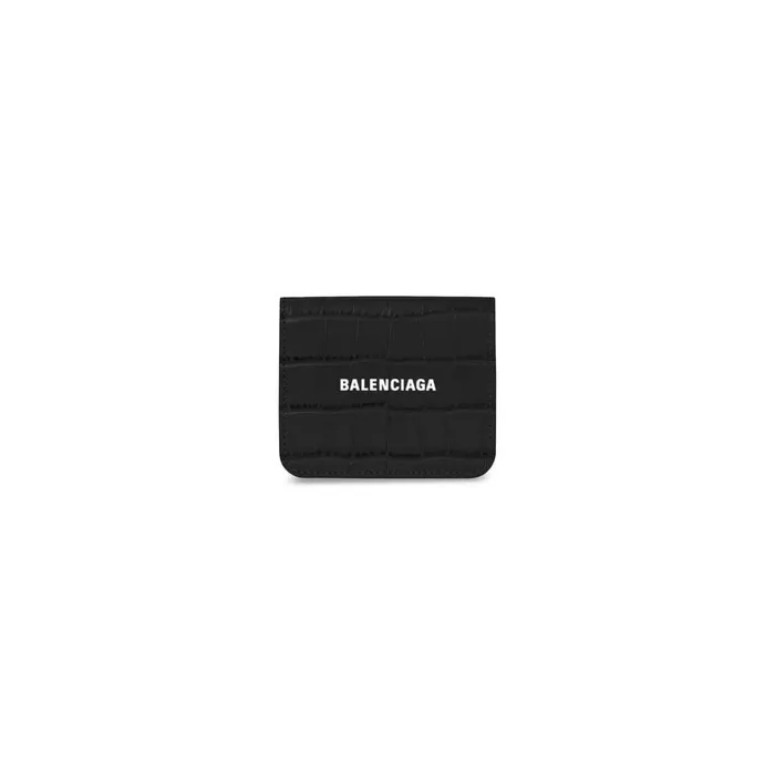 Women Wallets Balenciaga Cash Flap Coin And Card Holder In Black