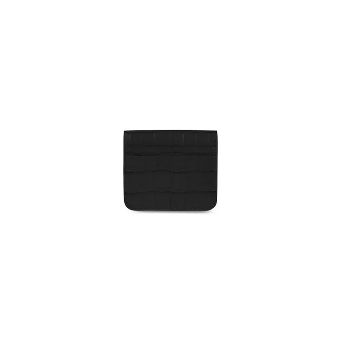 Women Wallets Balenciaga Cash Flap Coin And Card Holder In Black