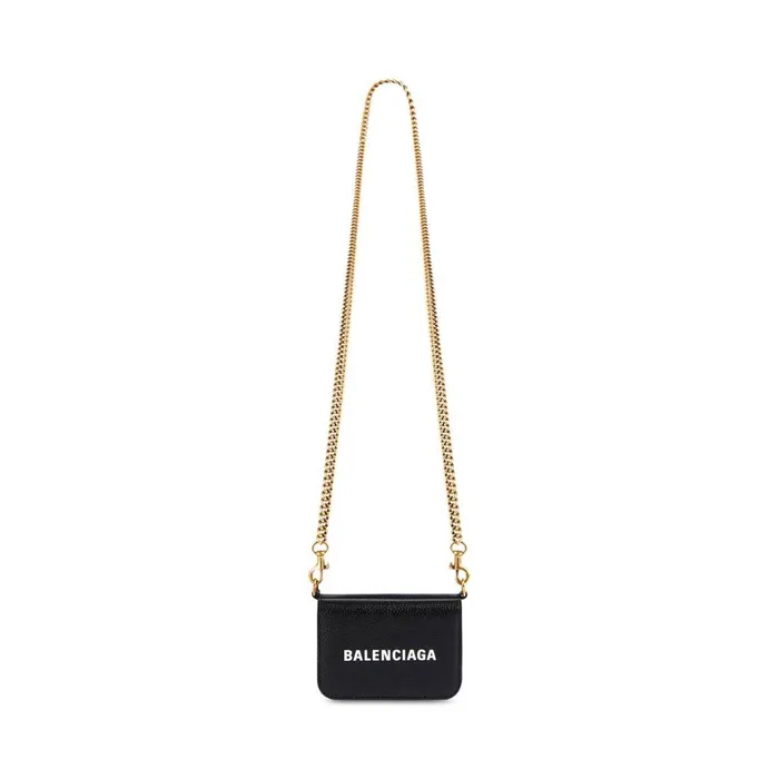 Women Wallets On Chain Balenciaga Cash Mini Wallet On Chain In Blackwhite