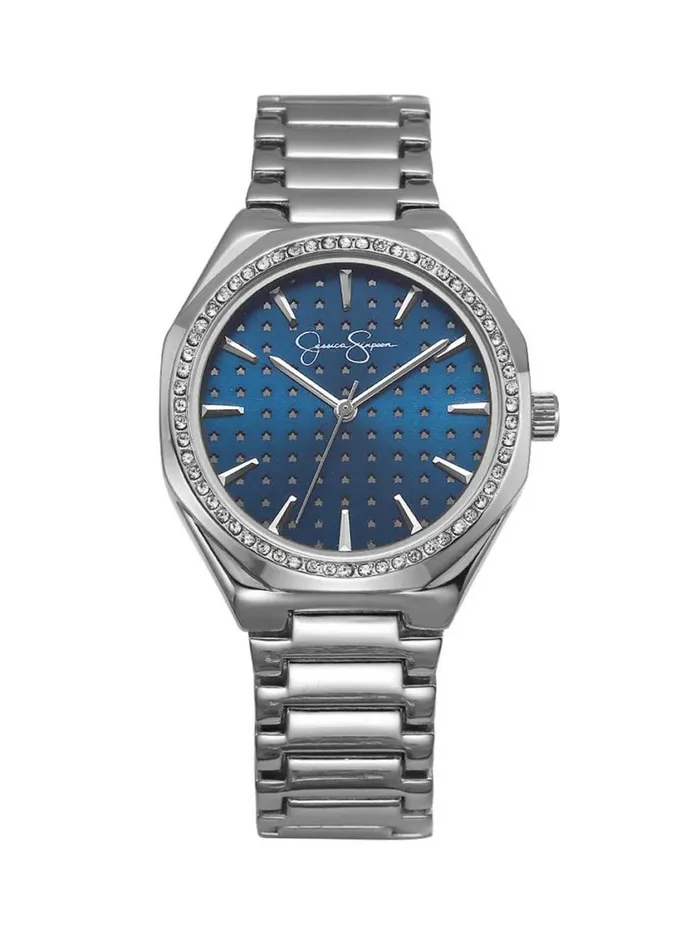 Women Watches Jessica Simpson Crystal Star Motif Dial Bracelet Watch In Silver Tone Women Watches Jessica Simpson Crystal Star Motif Dial Bracelet Watch In Silver Tone