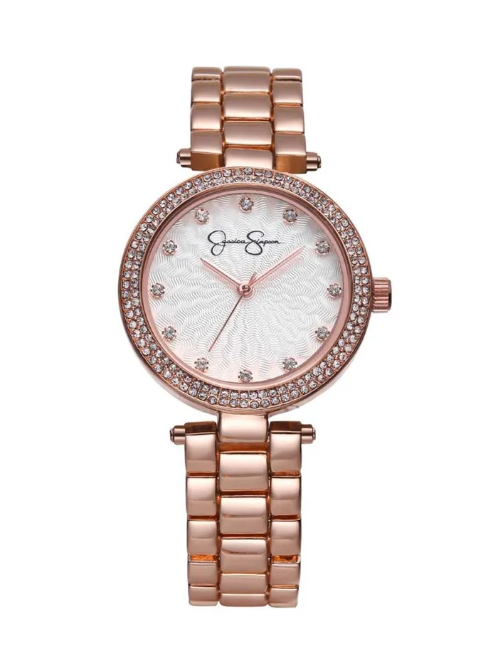 Women Watches Jessica Simpson Crystal Textured Dial Bracelet Watch In Rose Gold Tone Women Watches Jessica Simpson Crystal Textured Dial Bracelet Watch In Rose Gold Tone