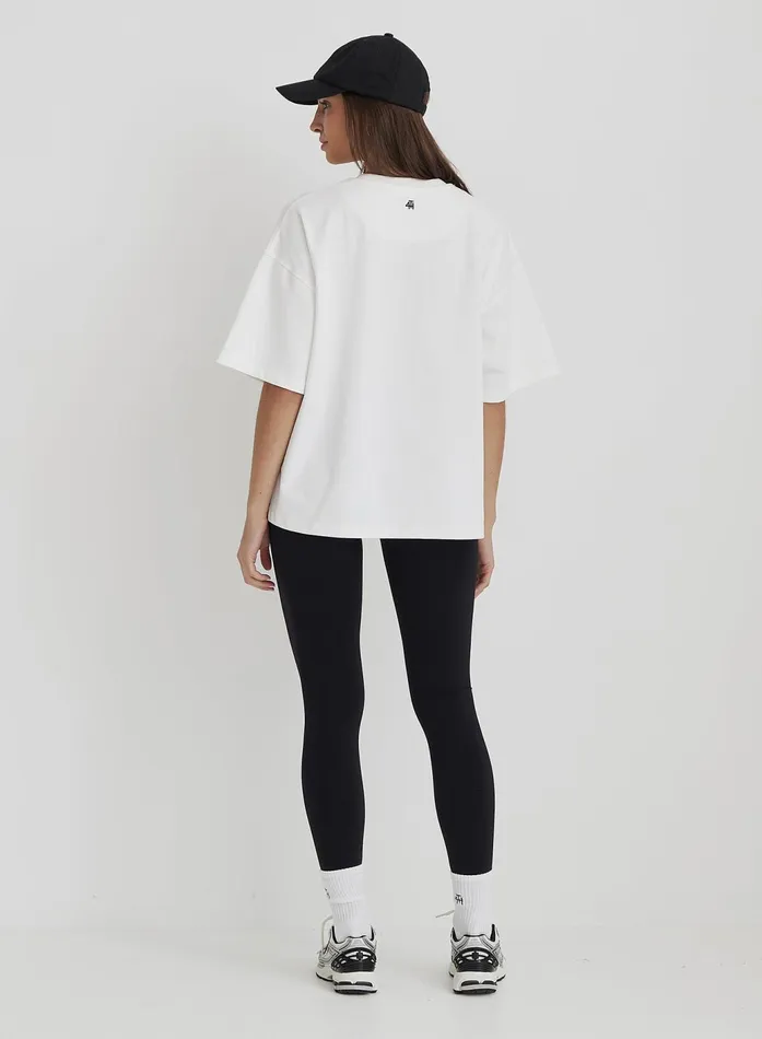 Women White 1990 Slogan Oversized TShirt Oran 4th and Reckless Athleisure