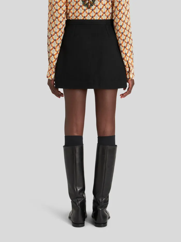 Women Wool Fabric Mini Skirt Etro Skirts
