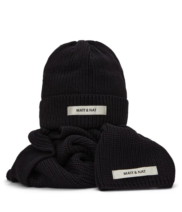 Women Wynn Hat and Scarf Set Black Matt and Nat Hat and Scarf