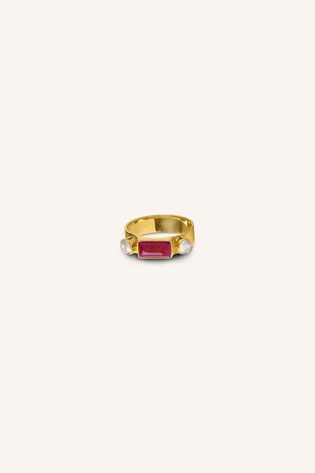Women Xavi Ring Ruby Bybar Jewellery
