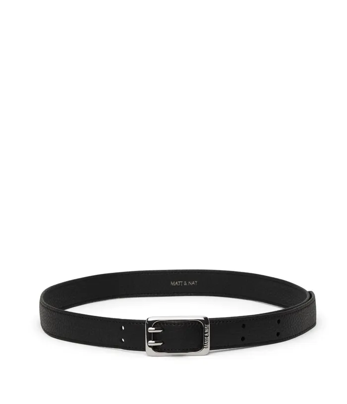 Women Zana Vegan Leather Waist Belt 8211 Purity Black Matt and Nat Belts