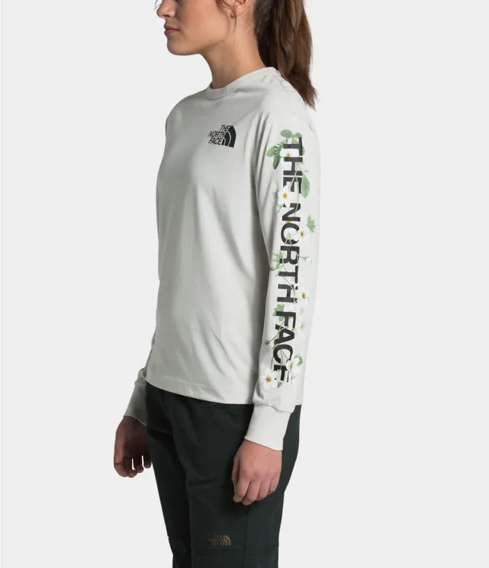 Womens Long Sleeve Himalayan Bottle Source Tee Light Tin Grey The North Face Casual Tops