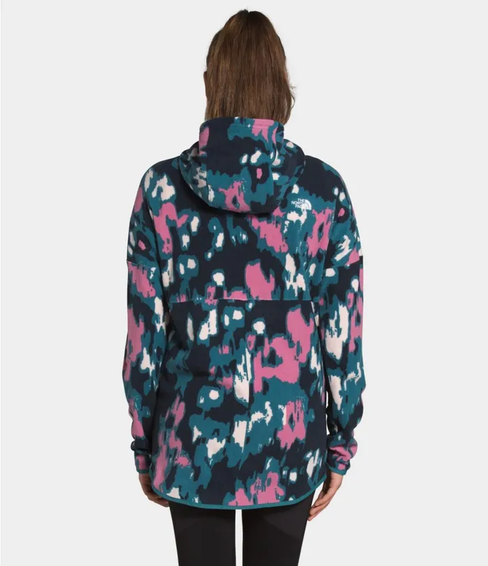 Womens TKA Glacier Pullover Hoodie Mallard Blue Abstract Ikat Print The North Face Hoodies and Sweatshirts