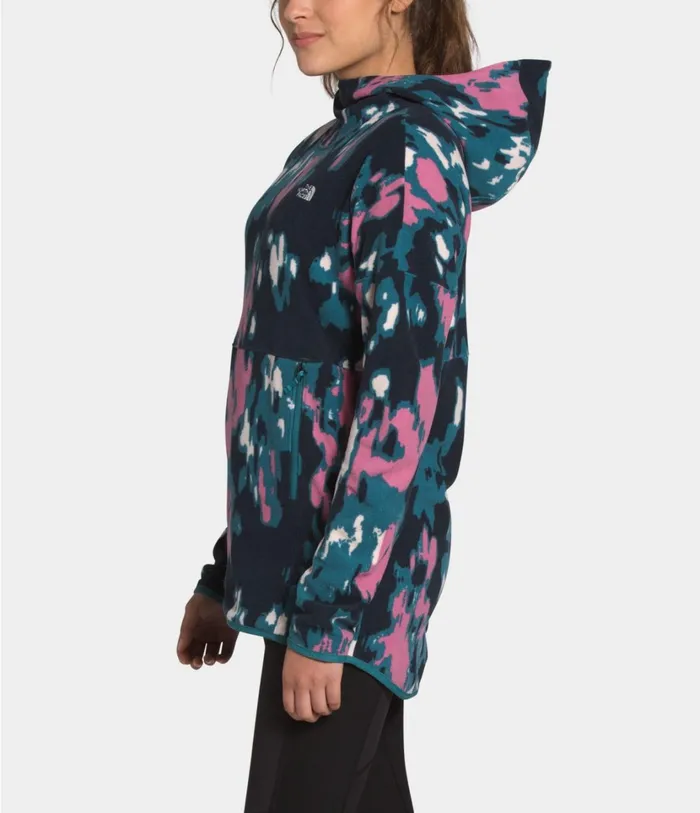 Womens TKA Glacier Pullover Hoodie Mallard Blue Abstract Ikat Print The North Face Hoodies and Sweatshirts