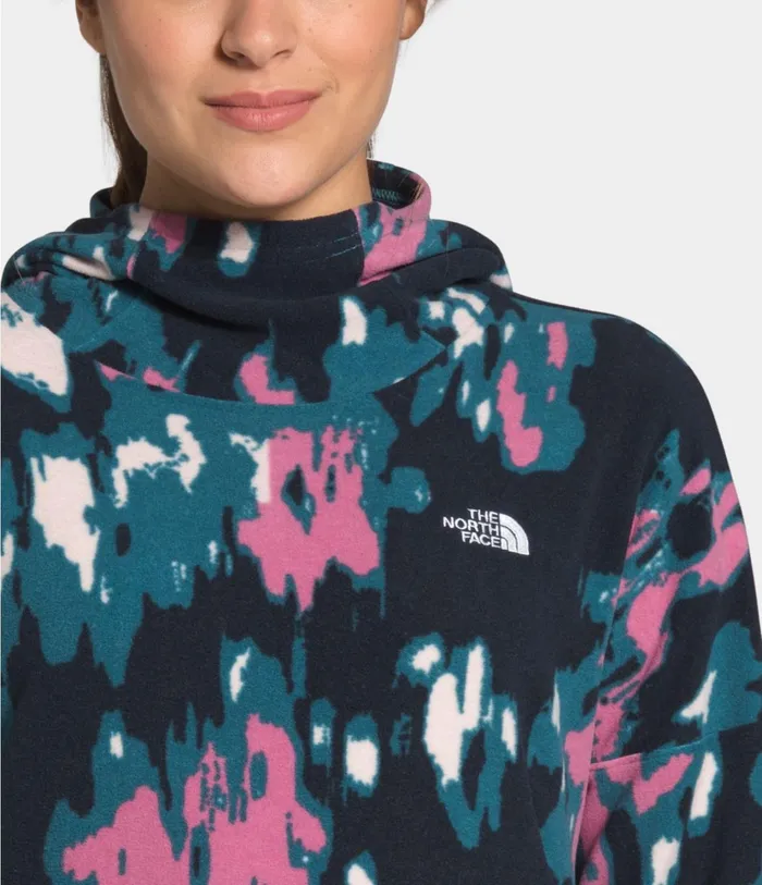 Womens TKA Glacier Pullover Hoodie Mallard Blue Abstract Ikat Print The North Face Hoodies and Sweatshirts